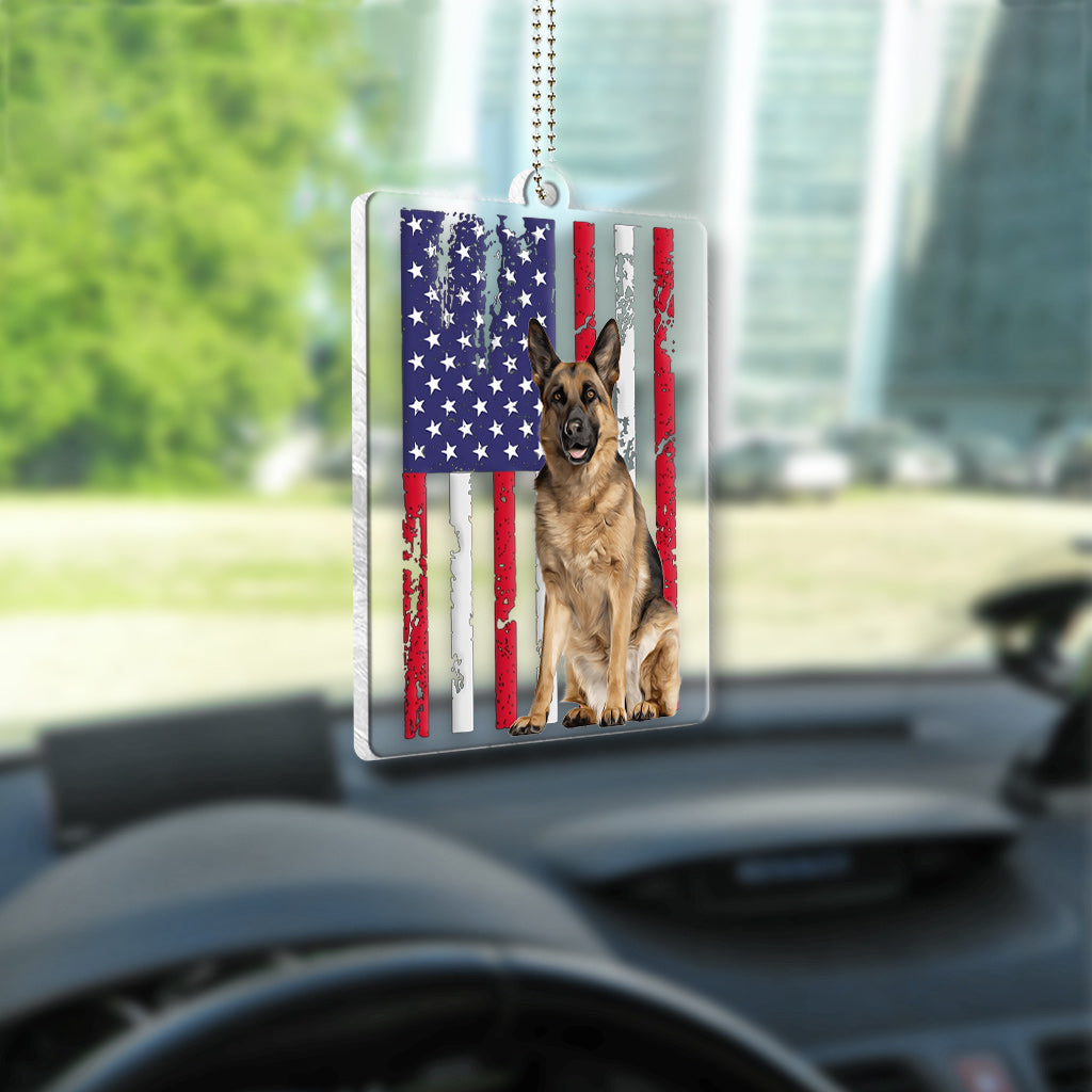 Drapeau Chiot - Ornement de voiture transparent personnalisé pour chien