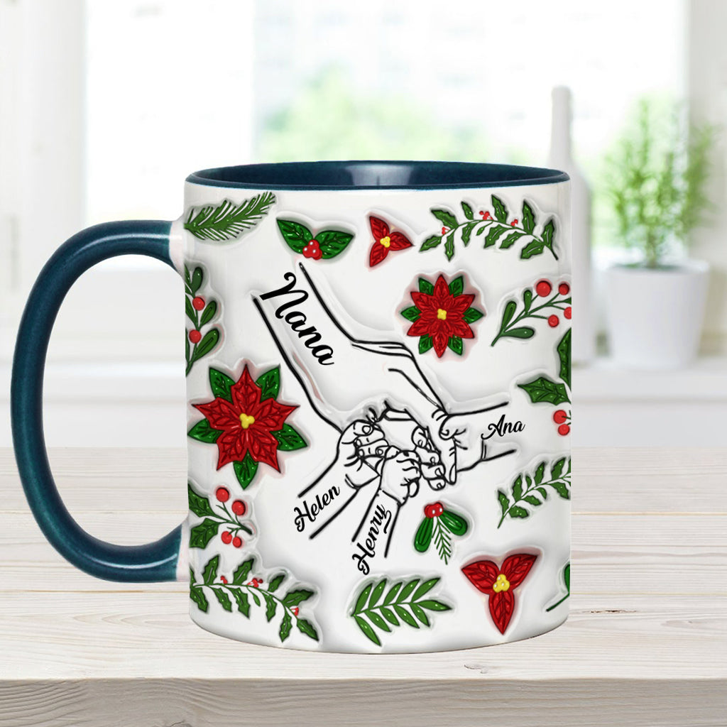 Tiens-moi la main, tiens-moi le cœur - Mug personnalisé pour grand-mère