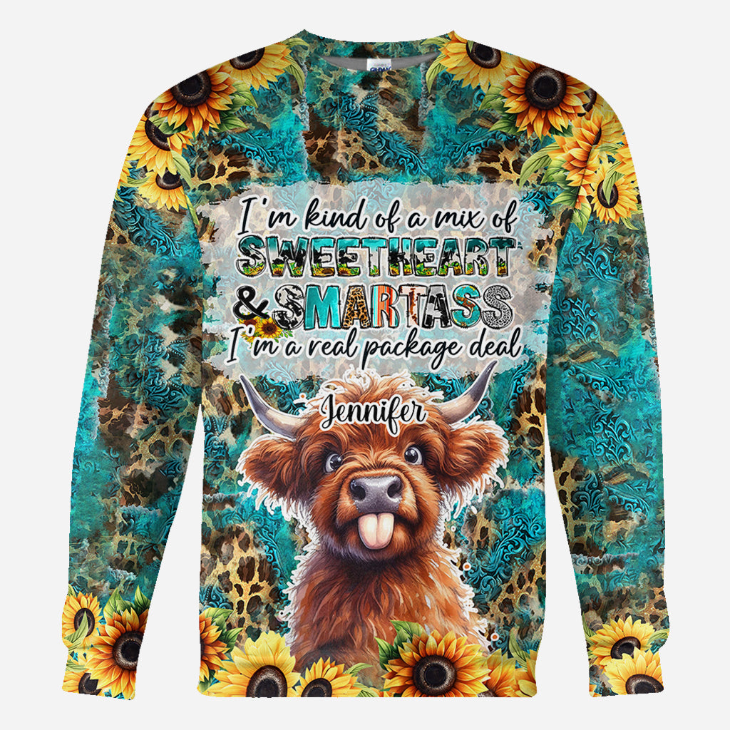Vache des Highlands impertinente - Chemise personnalisée intégrale