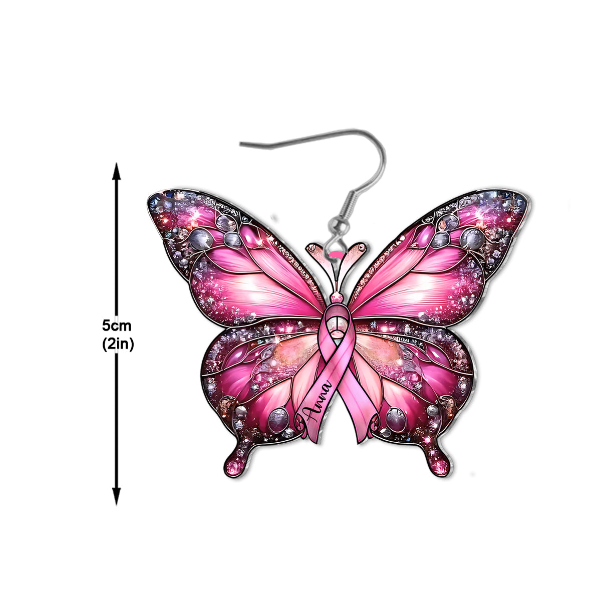 Breast Cancer Warrior - Personalized Breast Cancer Awareness Earrings