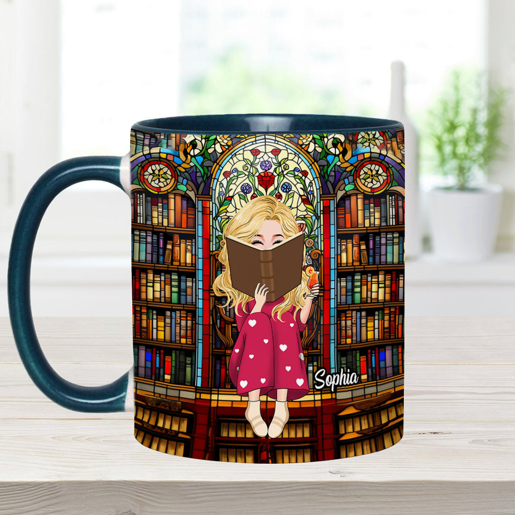 Just A Girl Who Loves Books - Personalized Book Accent Mug