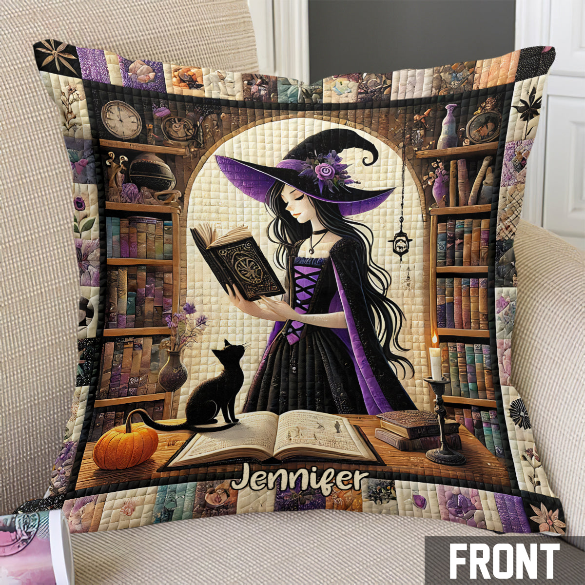 Beautiful Witch - Personalized Witch Throw Pillow