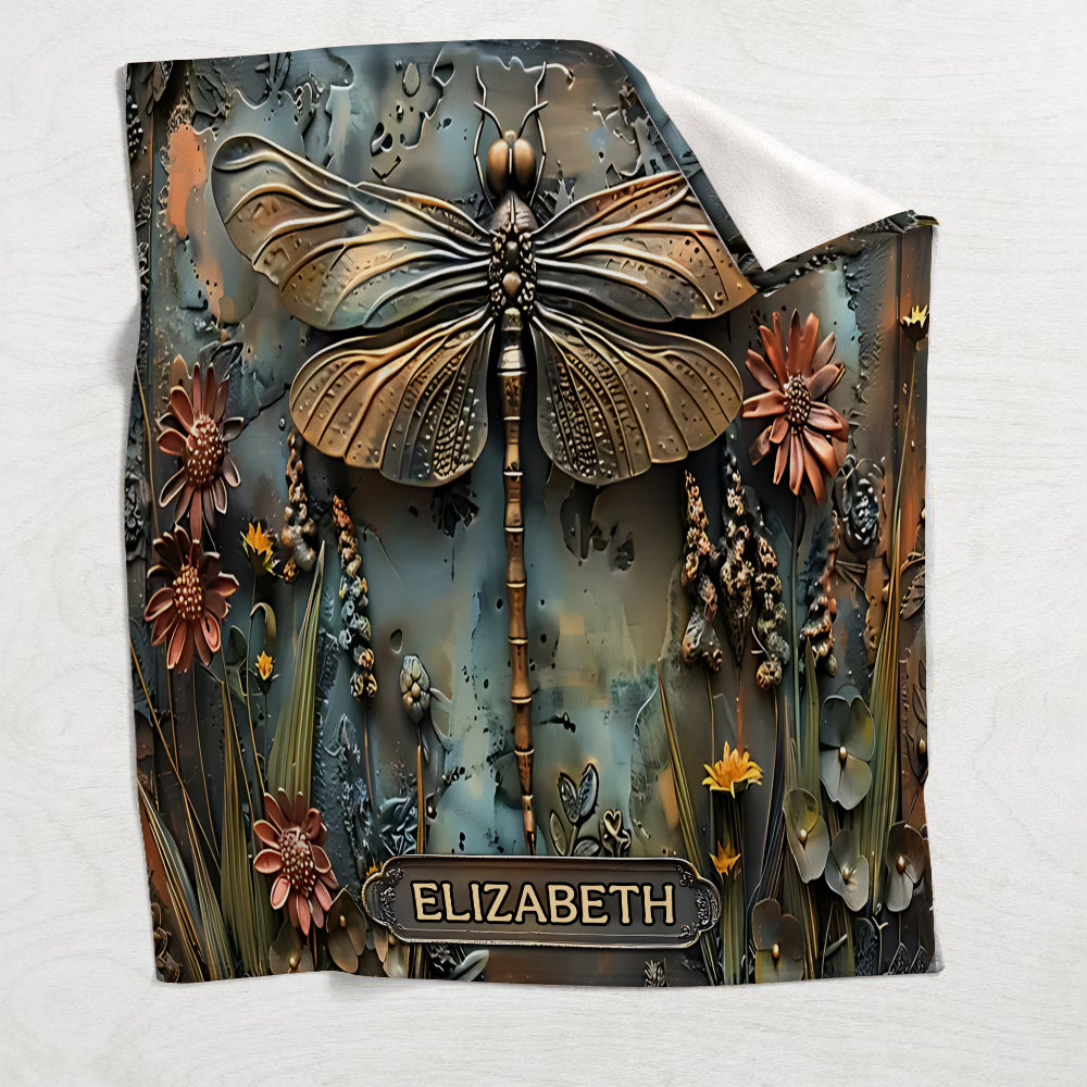 Stunning Dragonfly - Personalized Dragonfly Blanket