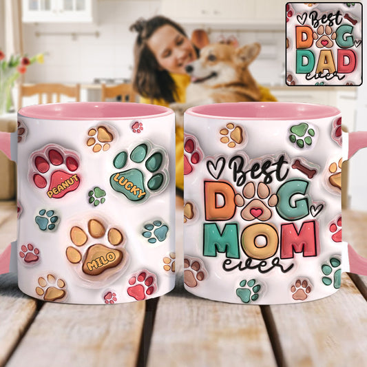 Best Dog Mom Dog Dad Cat Mom Cat Dad Ever - Personalized Dog Accent Mug