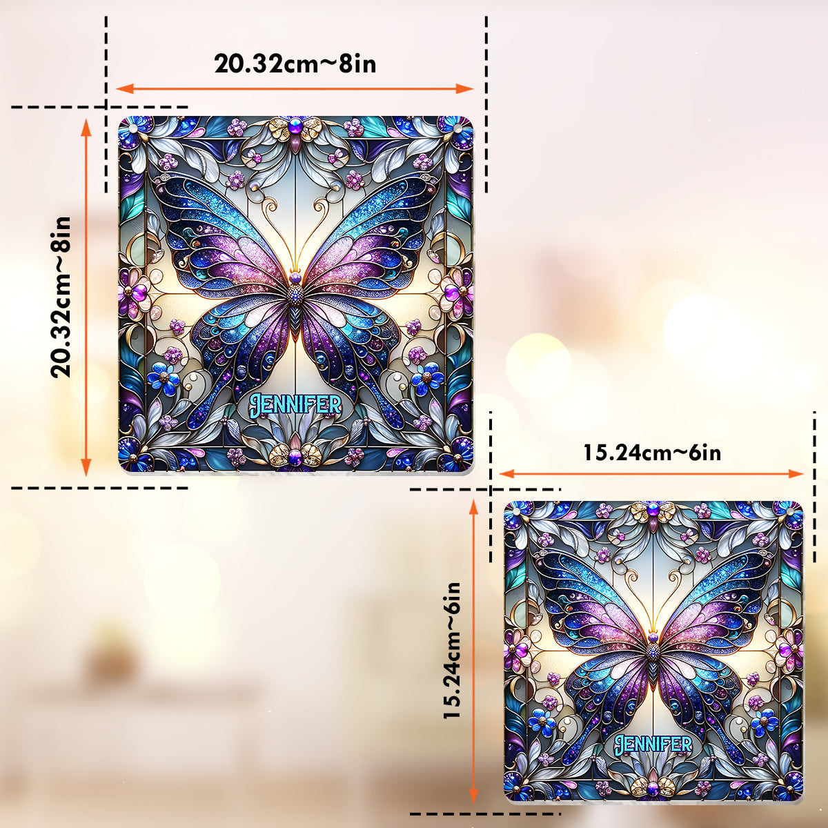 Love Butterflies - Personalized Butterfly Window Hanging Suncatcher Ornament