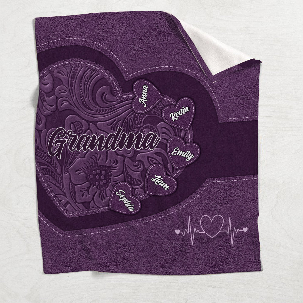 Couverture personnalisée « Le cœur de grand-mère »