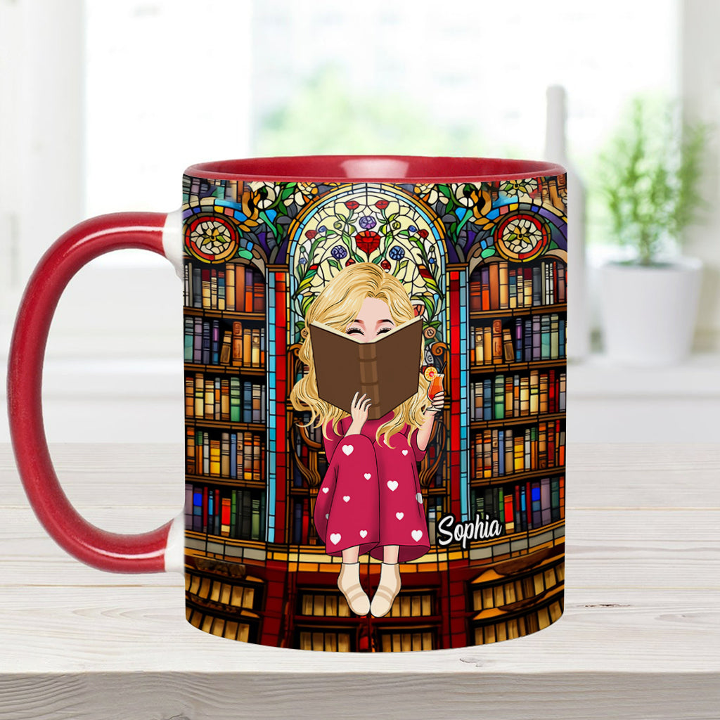 Just A Girl Who Loves Books - Personalized Book Accent Mug