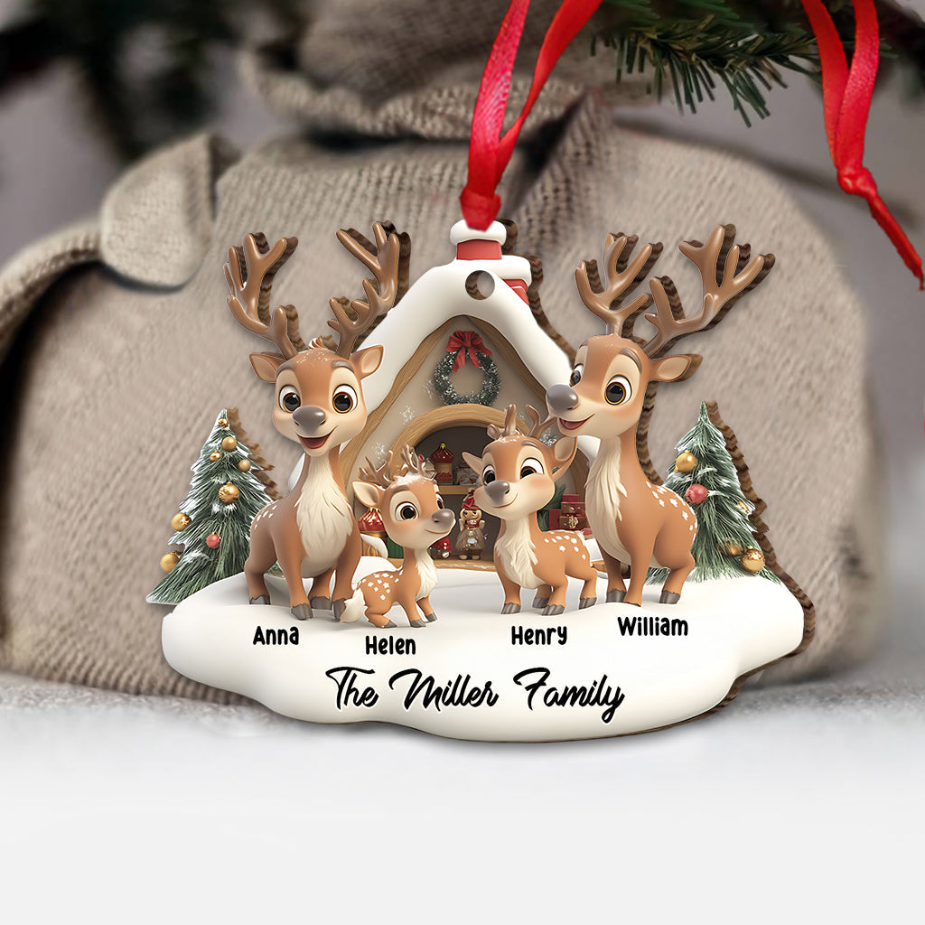 Reindeer Family - Personalized Family Ornament
