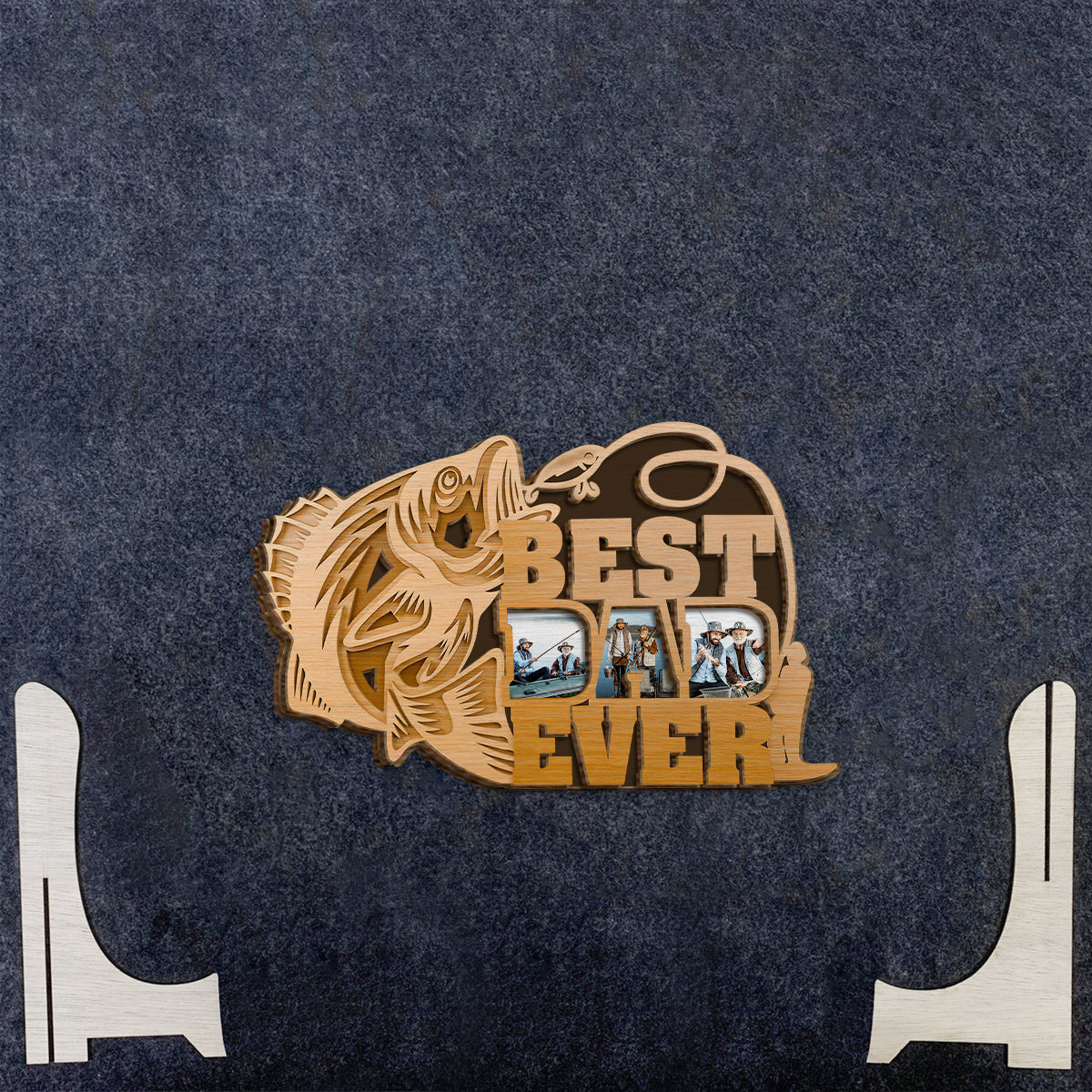 Best Dad Ever - Personalized Father 2 Layered Wood Sign / Wood Plaque