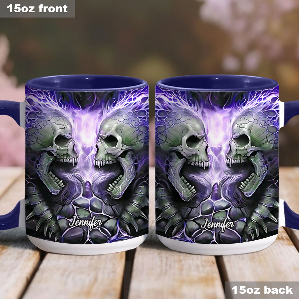 Mug personnalisé avec motif crâne de feu maléfique