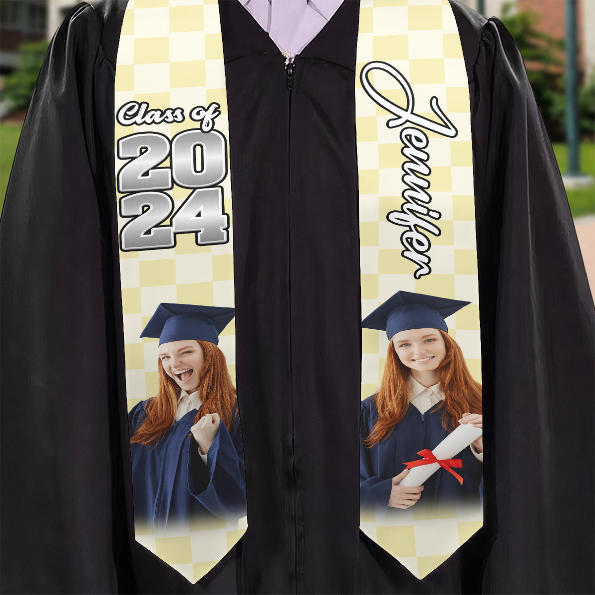 Photo Custom Graduation Stole Sash - Personalized Graduation Graduation Stole