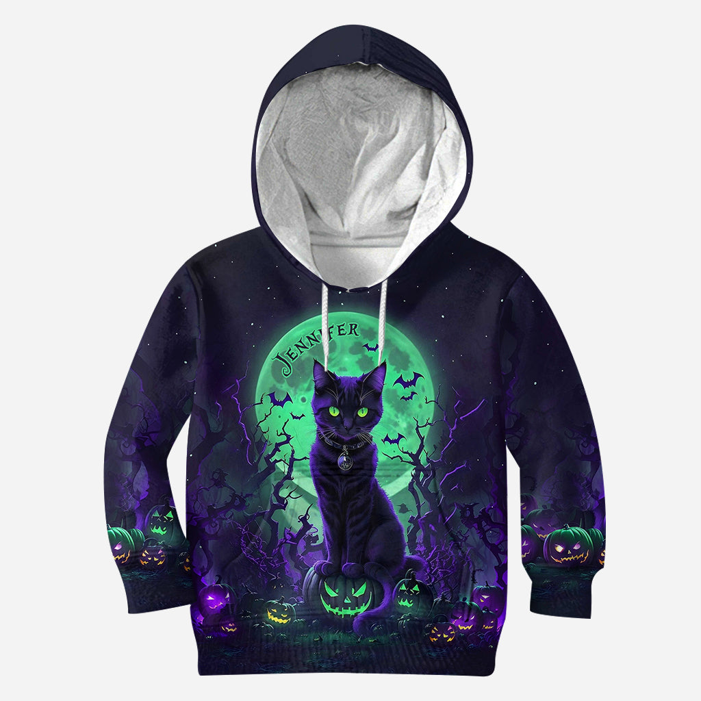 Mysterious Black Cat - Personalized Black Cat Hoodie and Leggings