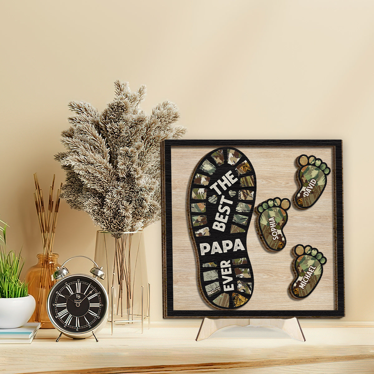 The Best Dad/ Grandpa... Ever - Personalized Father 2 Layered Wood Sign / Wood Plaque