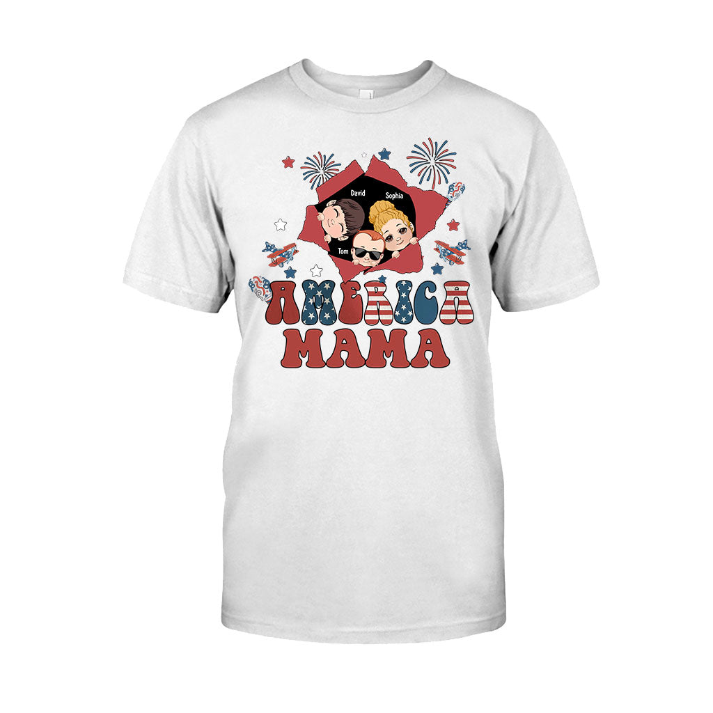 American Mama Any Title Vintage Retro Style - Personalized Mother T-shirt And Hoodie