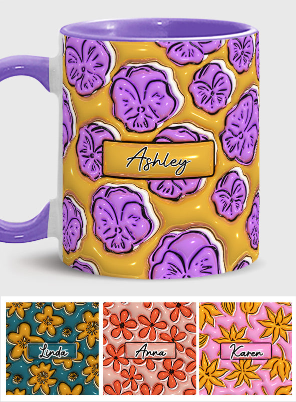 Mug personnalisé avec fleur du mois de naissance - Mug d'anniversaire à motif floral