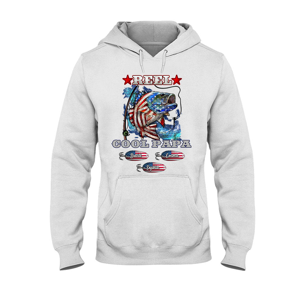 Reel Cool Papa Dad Uncle - Personalized Fishing T-shirt And Hoodie