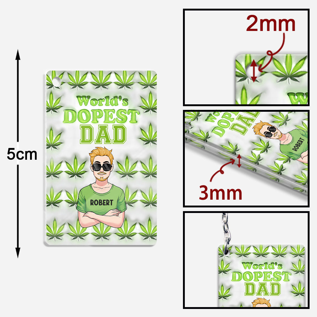 Dopest Dad Ever - Personalized Father Keychain