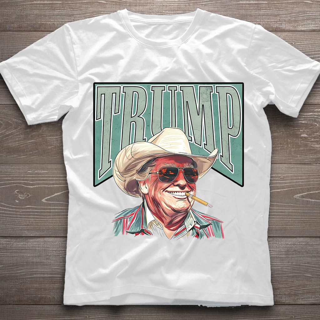 Cowboy-Western-Shirt „Make America Great Again“ mit Donald Trump, Trump-Präsidenten-Shirt, lustiges Donald-Trump-Shirt, Trump-2024-T-Shirt, Geschenke für Republikaner