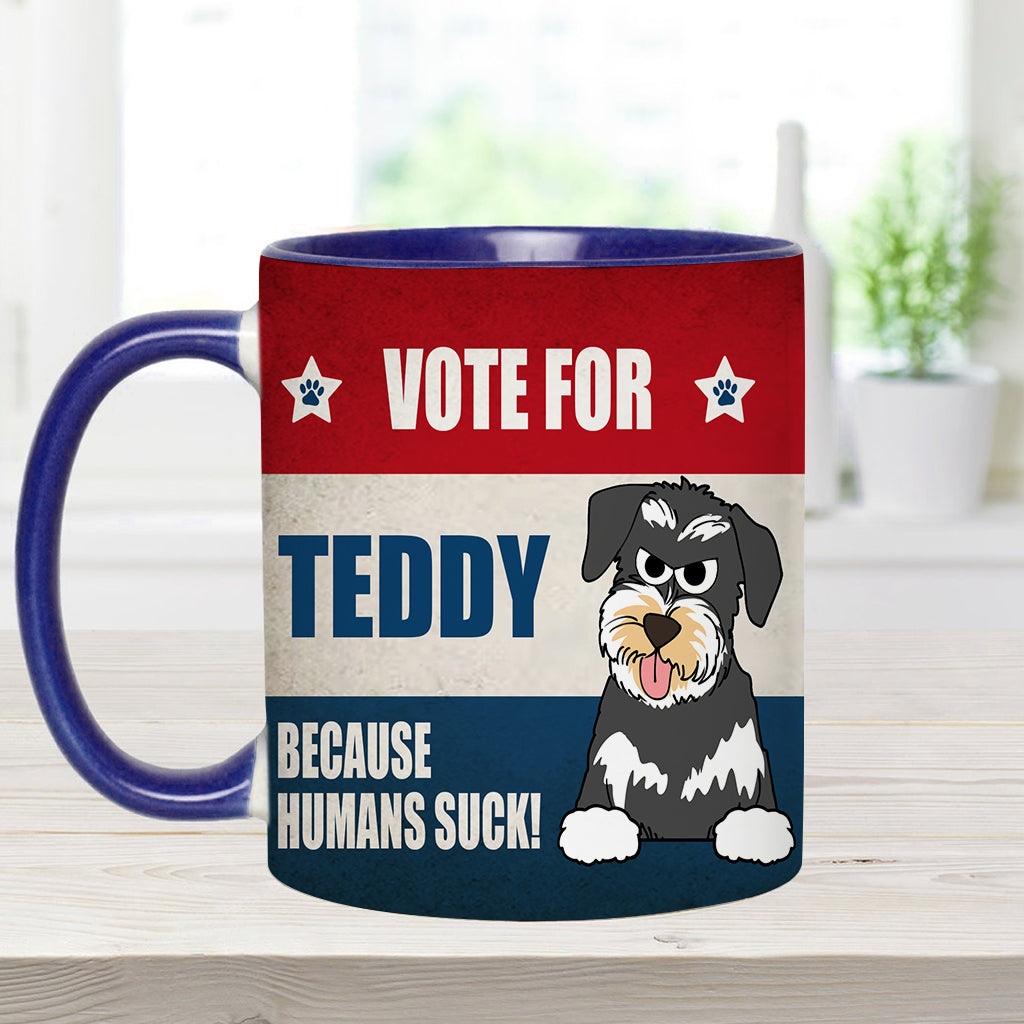 Votez pour mon bébé à quatre pattes ! - Mug personnalisé avec motif chien