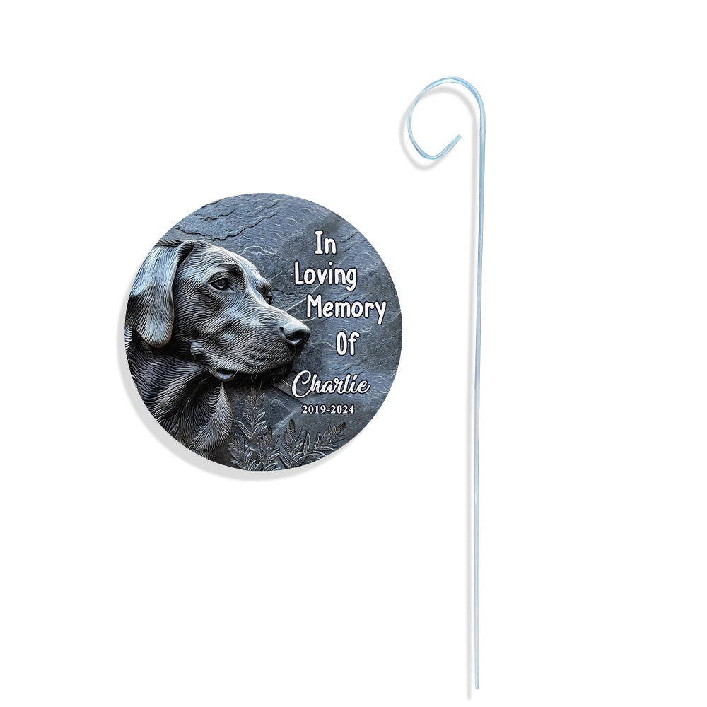 In Our Loving Memory - Personalized Dog Round Hanging Garden Slate