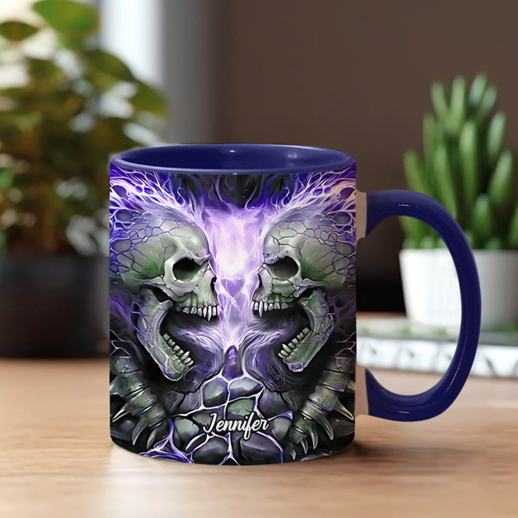 Mug personnalisé avec motif crâne de feu maléfique