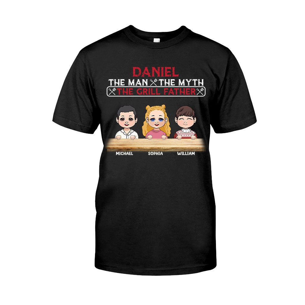 The Man The Myth The Grill Father - Personalized Father T-shirt And Hoodie