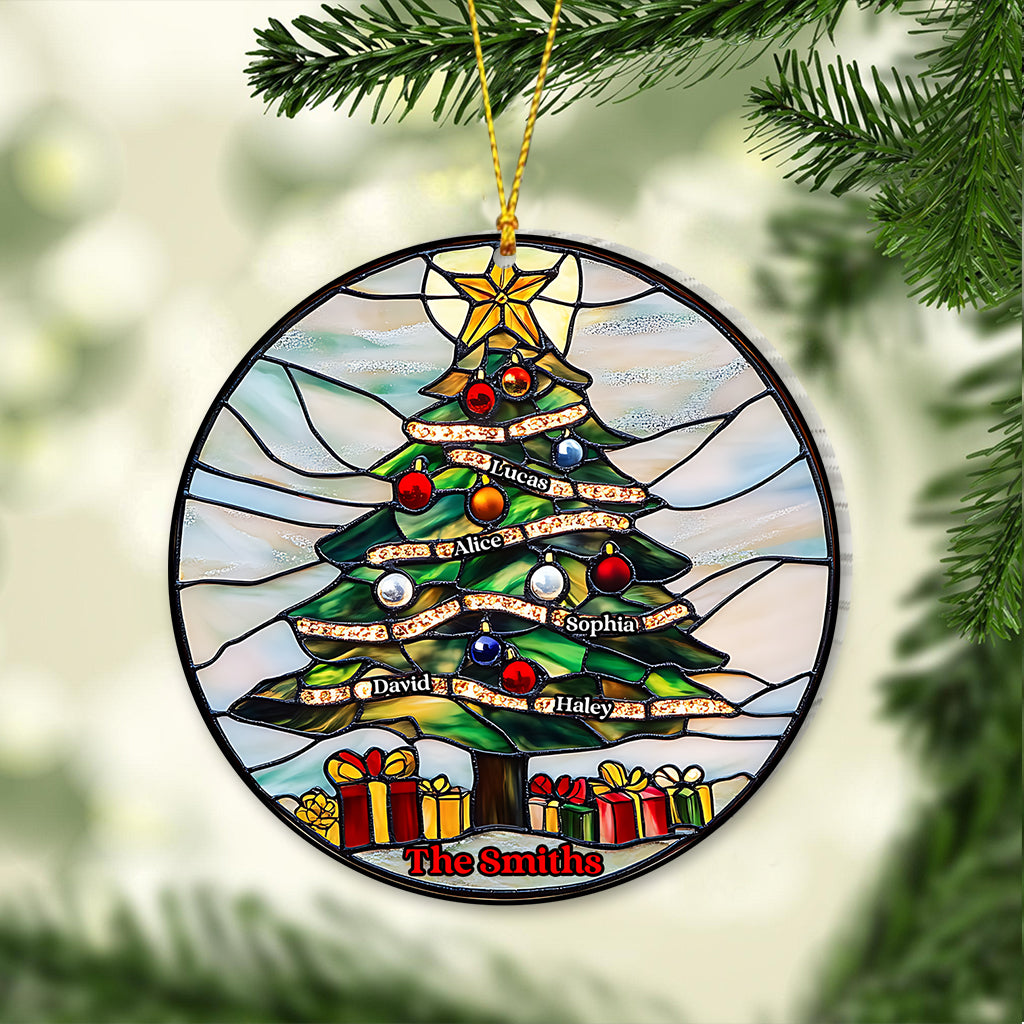 Joyeux Noël - Ornement transparent personnalisé pour la famille