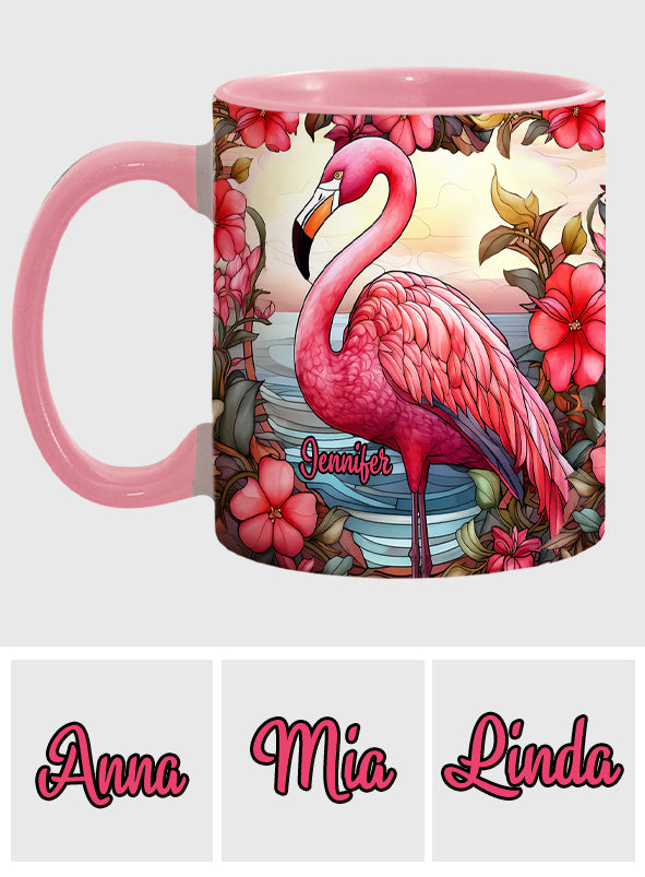 Love Flamingos - Personalized Flamingo Accent Mug