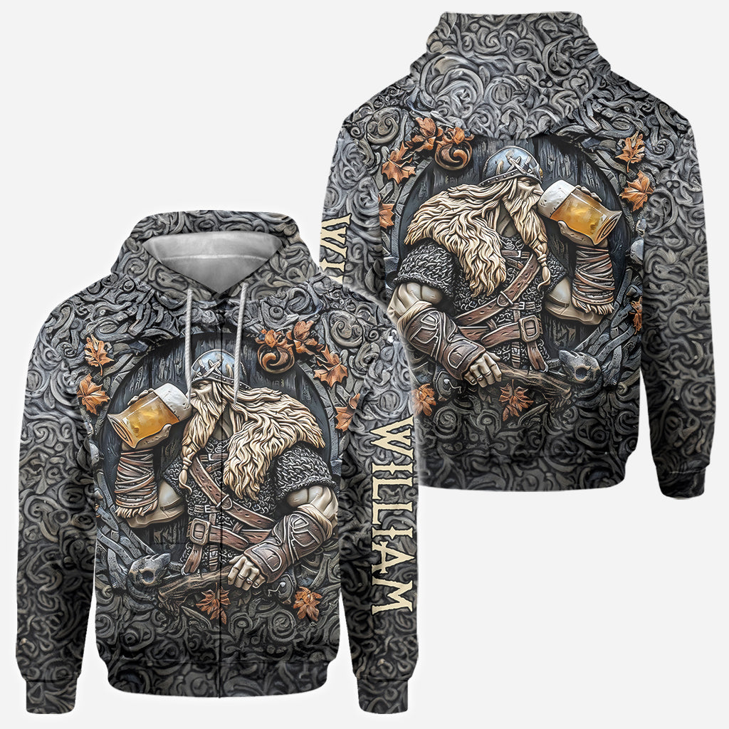 Viking Warrior Drinking Legend - Personalized Viking All Over Shirt