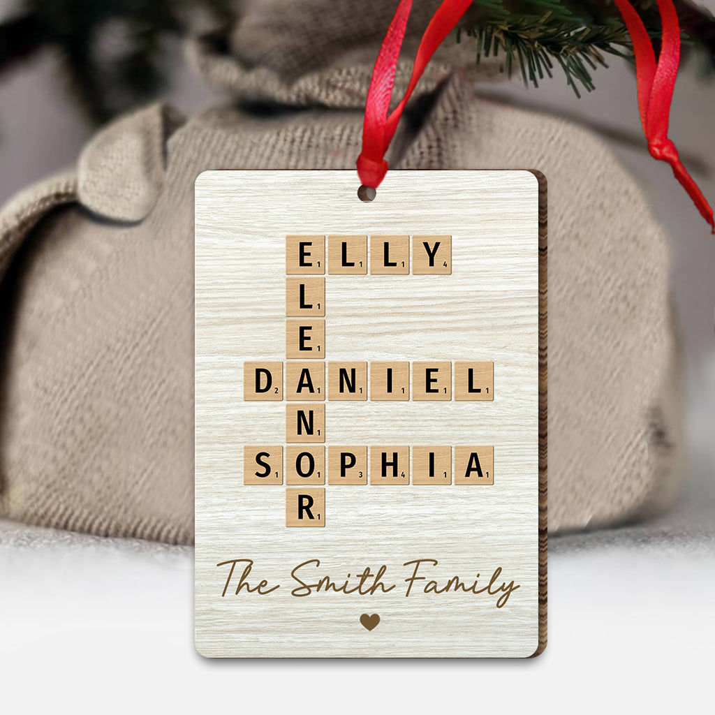 Family Crossword Art - Personalized Family Ornament