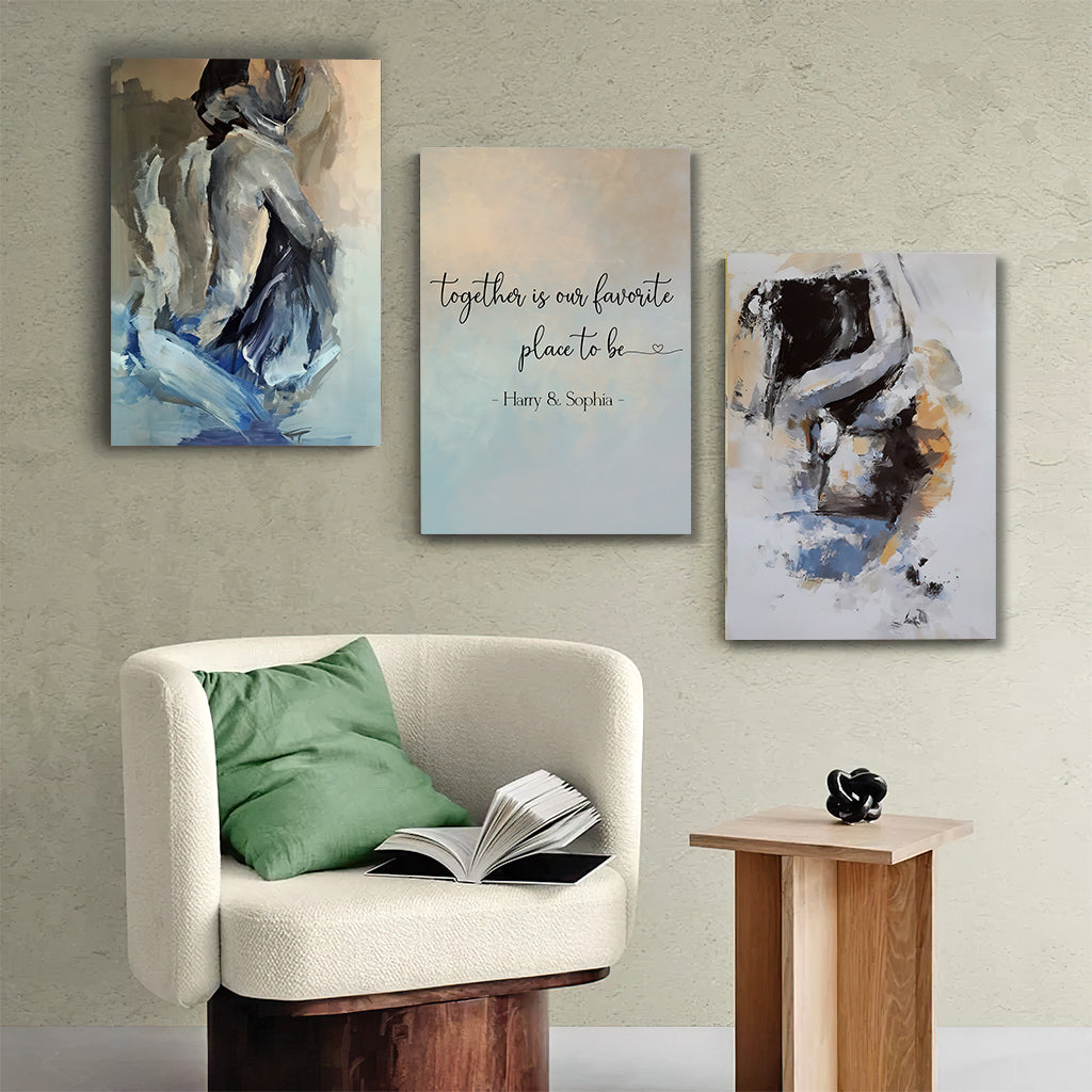 Together Is Our Favourite Place To Be - Personalized Couple Poster & Canvas Set