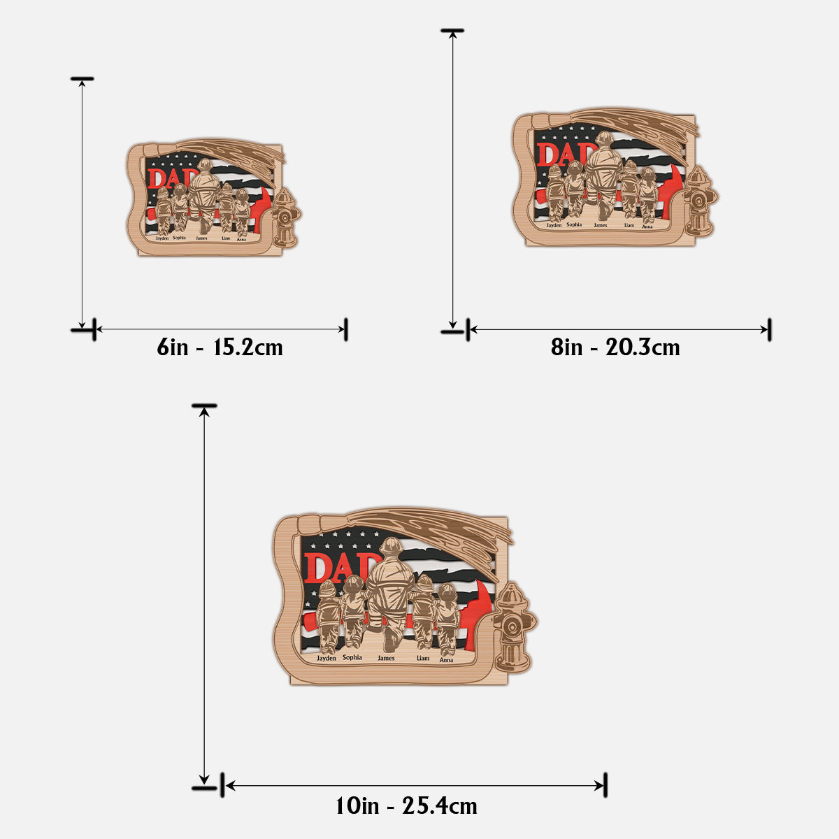 Daddy's Team - Personalized Father 2 Layered Wood Sign / Wood Plaque