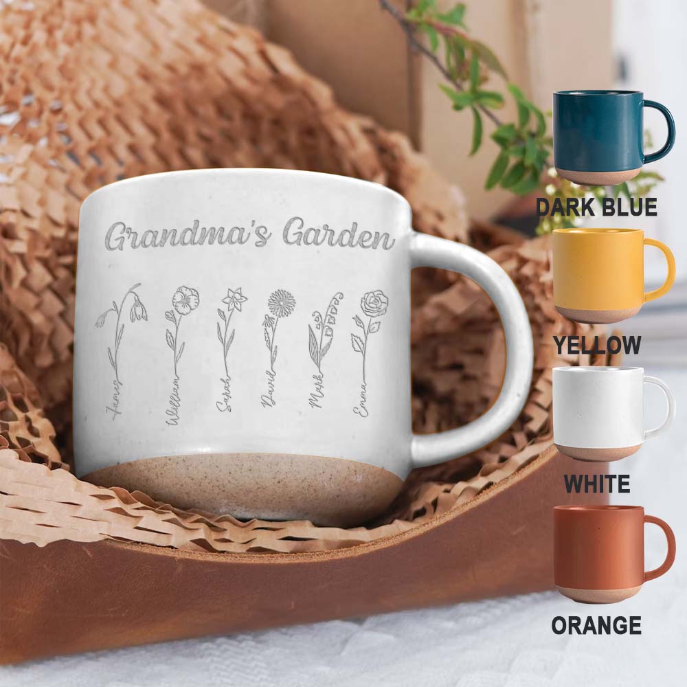 Omas Garten – Personalisierte Keramiktasse mit Oma-Gravur