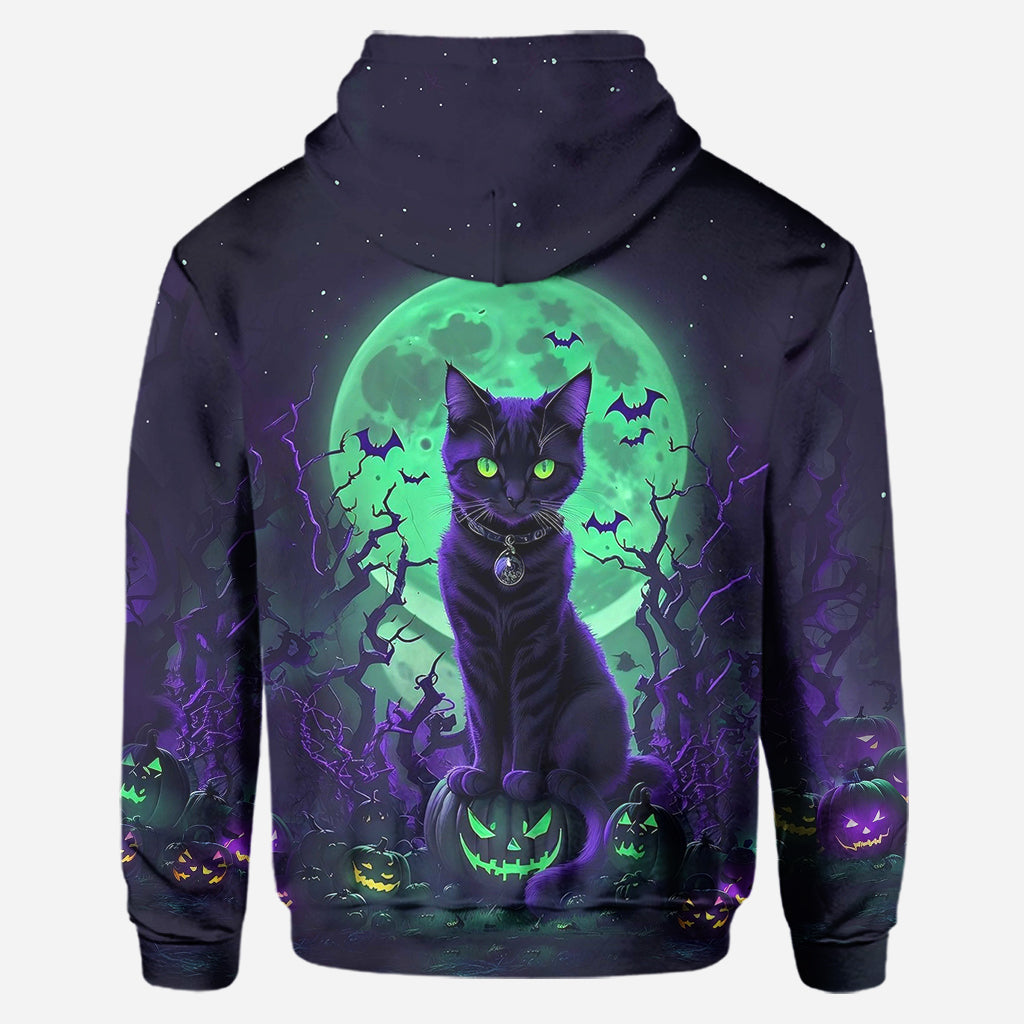 Mysterious Black Cat - Personalized Black Cat Hoodie and Leggings