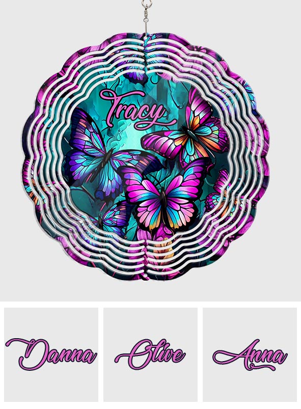 Butterfly In The Wind - Personalized Butterfly Wind Spinner