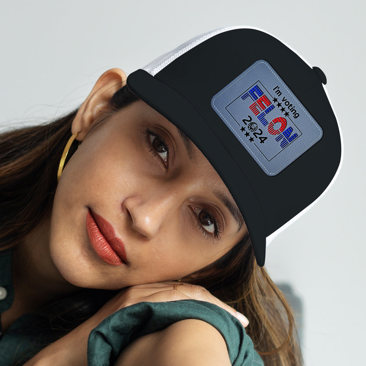 I'm Voting Felon - Personalized Leather Patch Hat