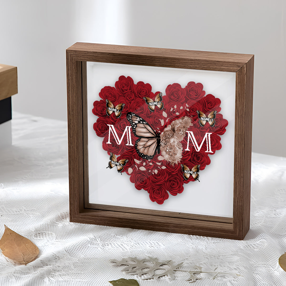Best Fur Mom Ever - Personalized Dog Flower Shadow Box