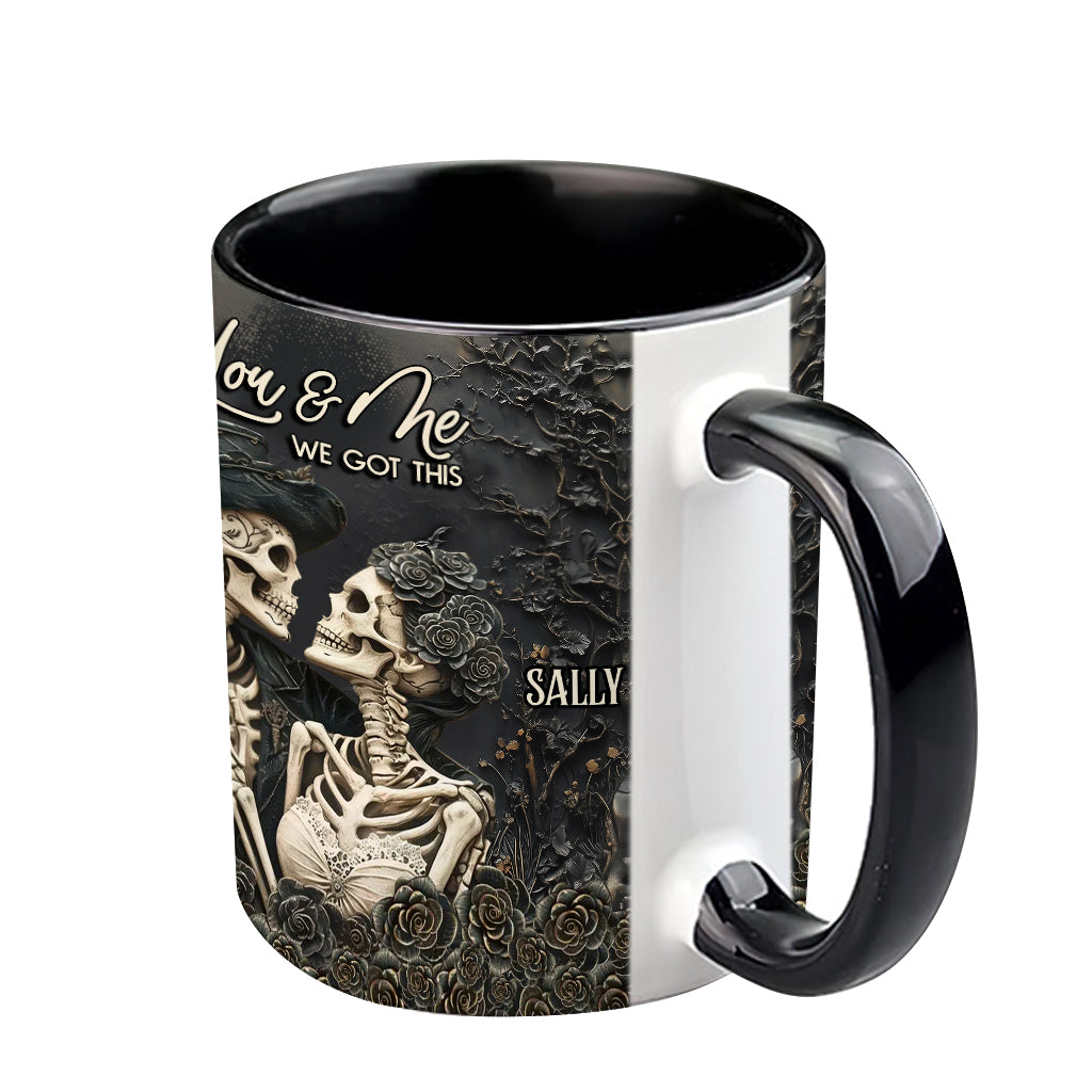 You & Me - Personalized Skull Accent Mug