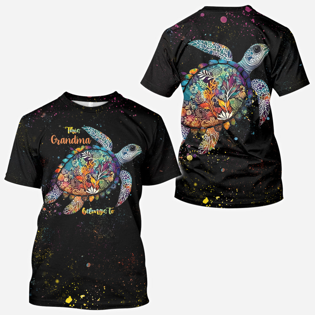 This Grandma Mom Belongs To - Personalized Turtle All Over Shirt