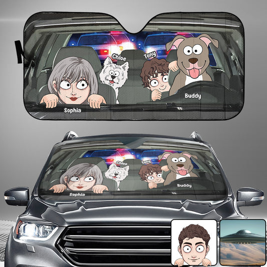 Toi, moi et les chiens - Pare-soleil de voiture personnalisé pour chiens