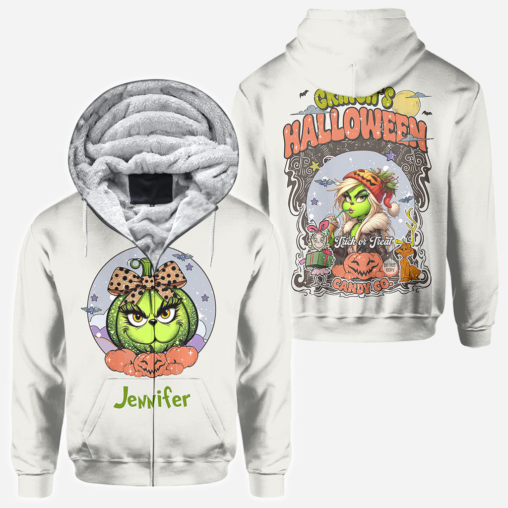 Green Pumpkin Mama Any Title - Personalized Stole Christmas All Over Shirt