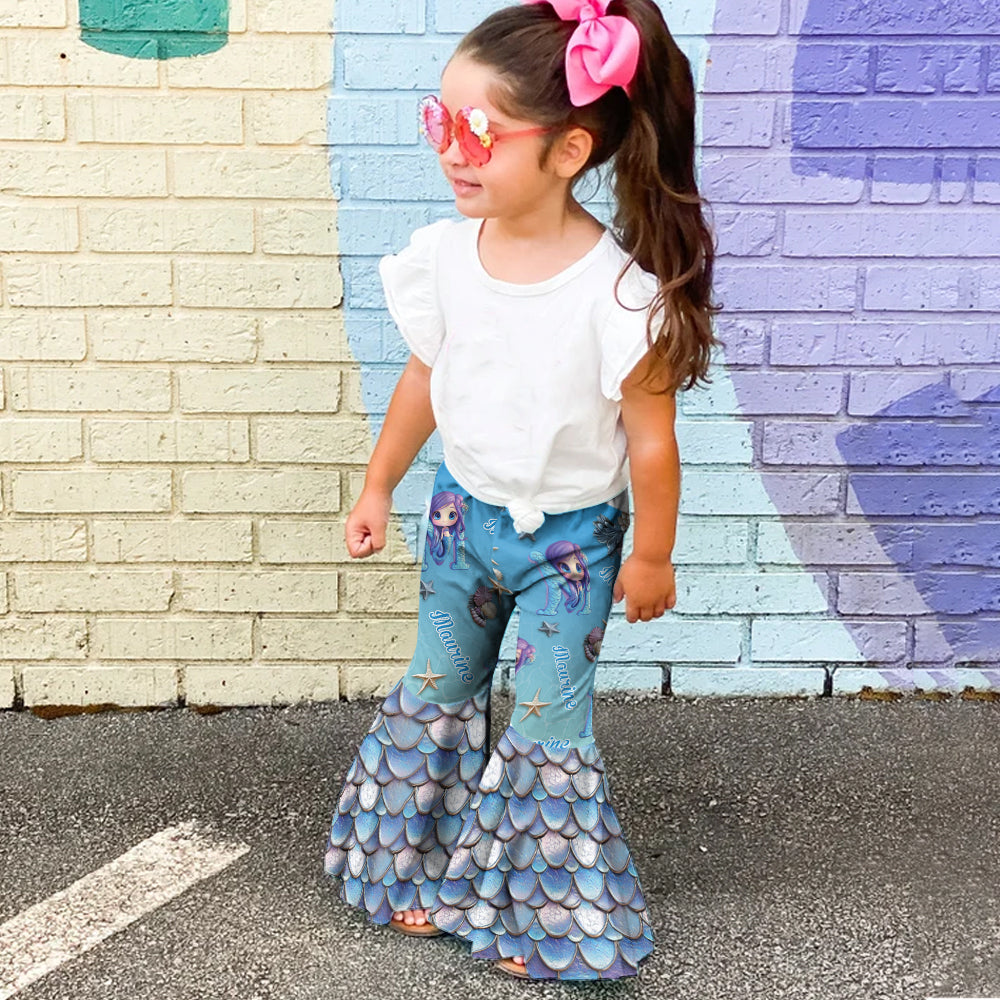 Beautiful Mermaid - Personalized Kid Kid Flare Leggings