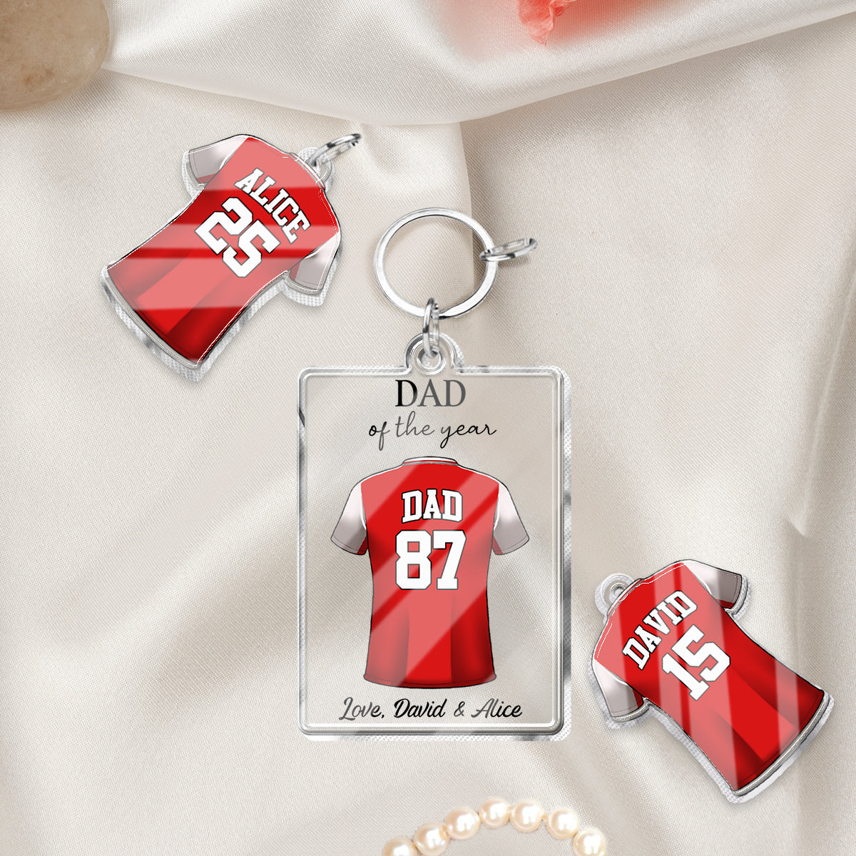 Best Dad Ever - Personalized Father Keychain with Charms