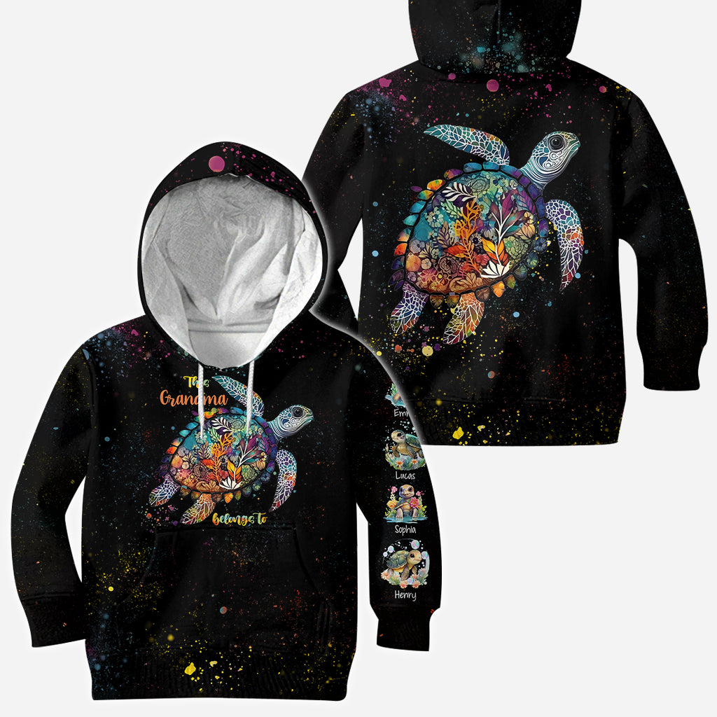 This Grandma Mom Belongs To - Personalized Turtle All Over Shirt