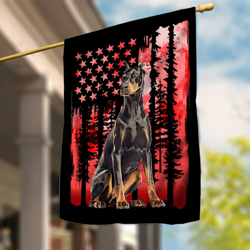 Drapeau rouge pour la fête de l'indépendance - Drapeau personnalisé pour niche pour chien