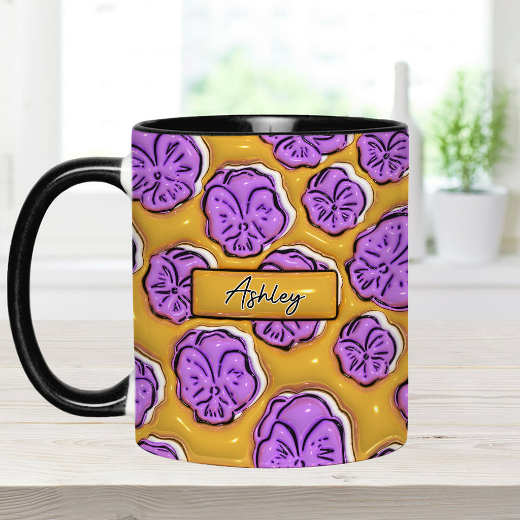 Mug personnalisé avec fleur du mois de naissance - Mug d'anniversaire à motif floral