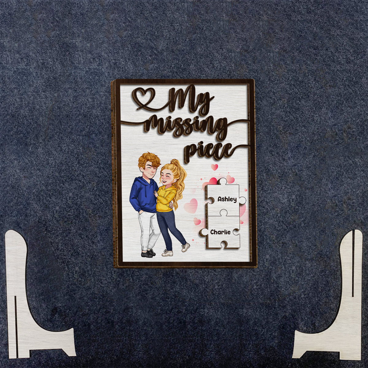 My Missing Piece - Personalized Couple 2 Layered Wood Sign / Wood Plaque