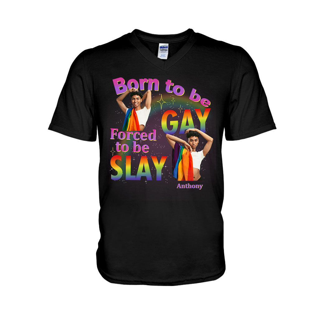 Geboren, um schwul zu sein, ist man gezwungen, zu glänzen – Personalisiertes LGBT-Unterstützungs-T-Shirt und Hoodie
