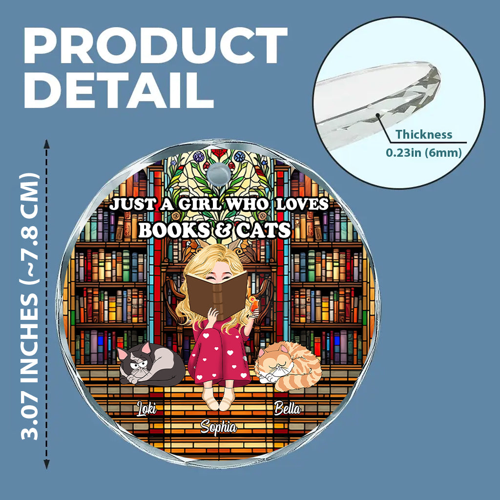 Just A Girl Who Loves Books - Personalized Book Round Shaped Glass Ornament