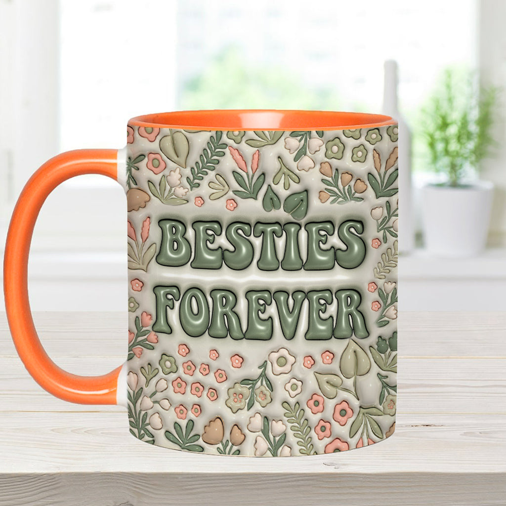 Meilleures amies pour toujours - Mug personnalisé Bestie Forever Floral